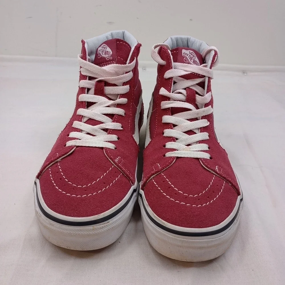 Vans Sk8-Hi Shoes Maroon W8 M6.5‎ Canvas Casual High Top Skater Sneakers 721356